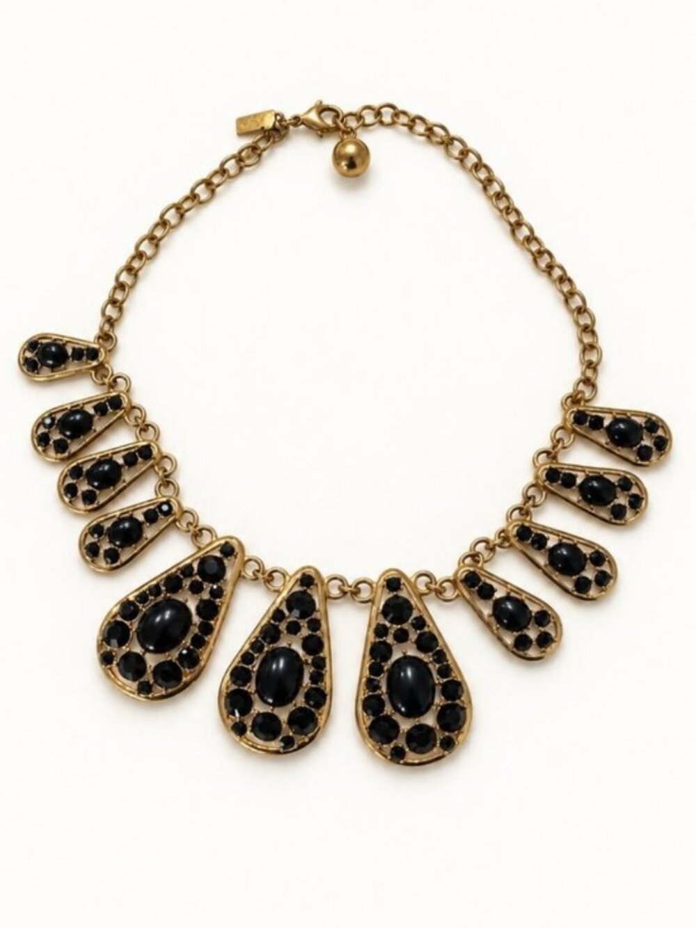 Kate Spade New York Black Stone Gold Tone Statement Necklace